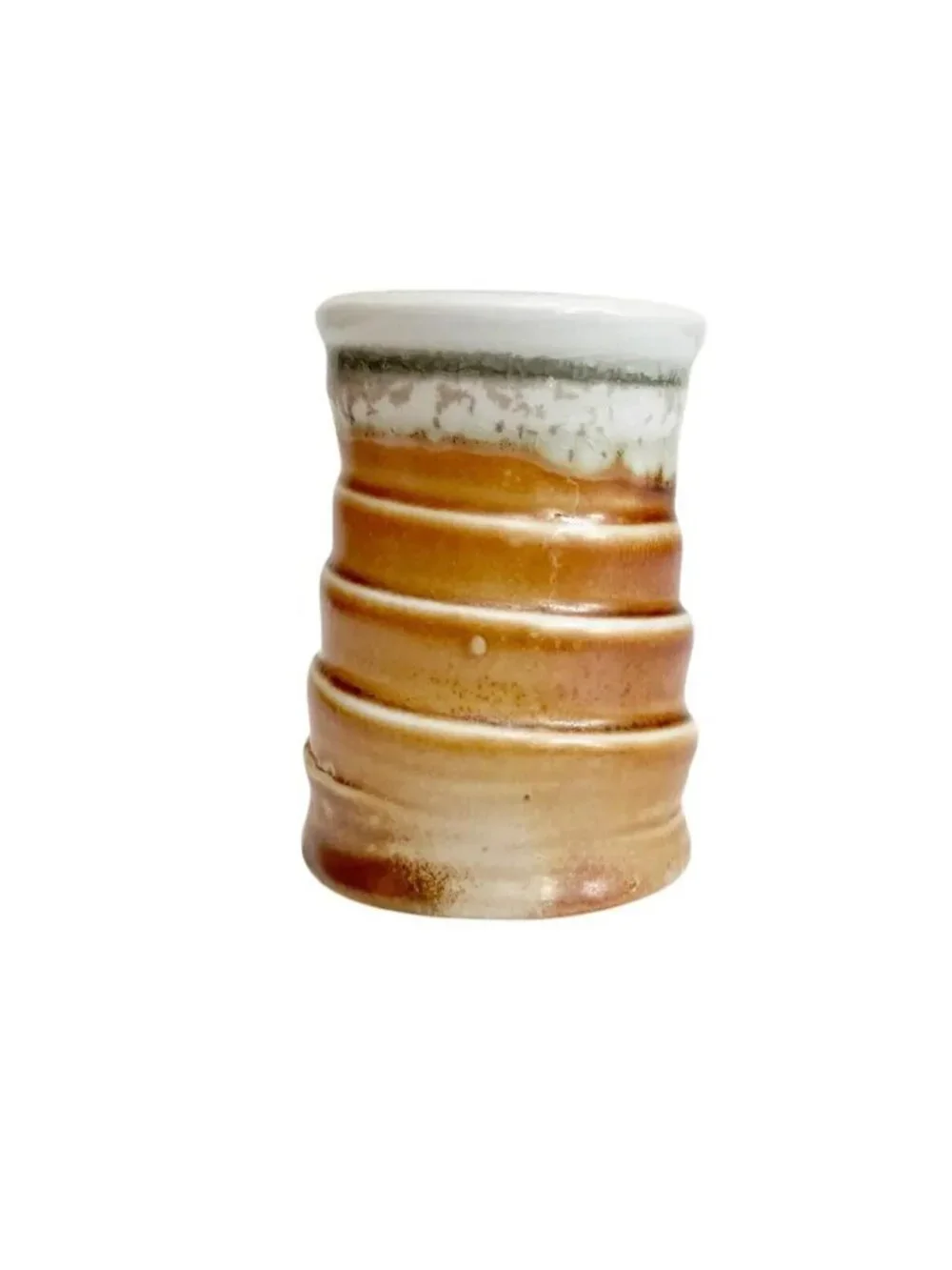 Ceramic Bud Vase – Wheel Thrown Pottery, Ribbed Texture